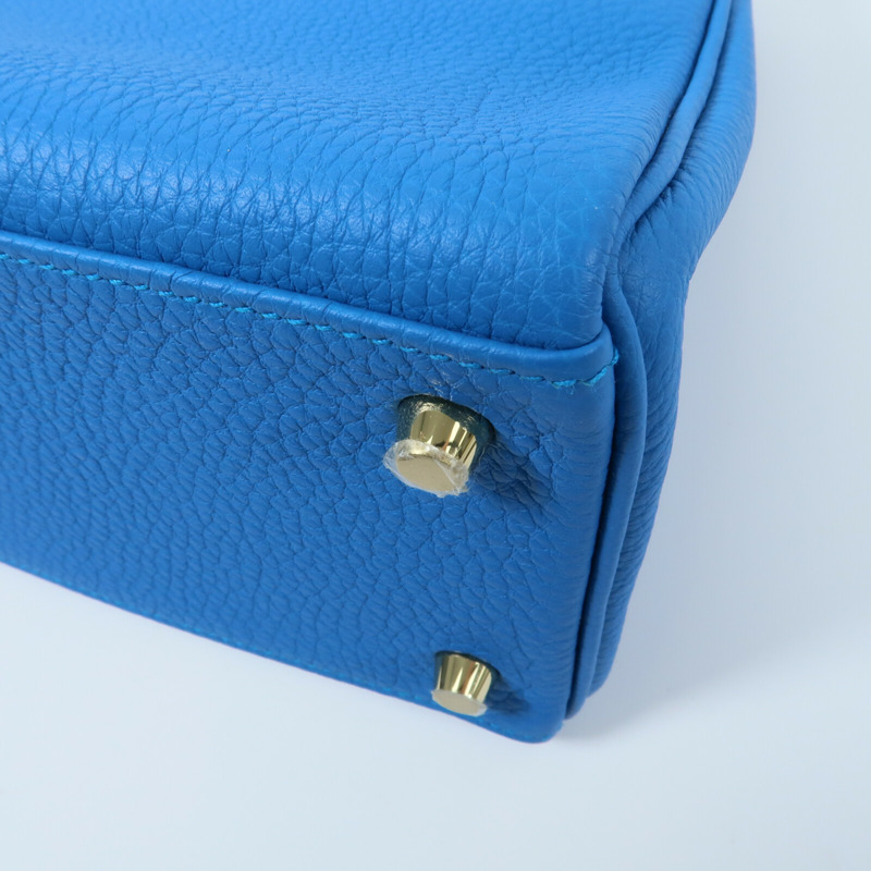 HERMES Togo皮革Kelly 28手挽肩背兩用袋Bleu Zanzibar-16