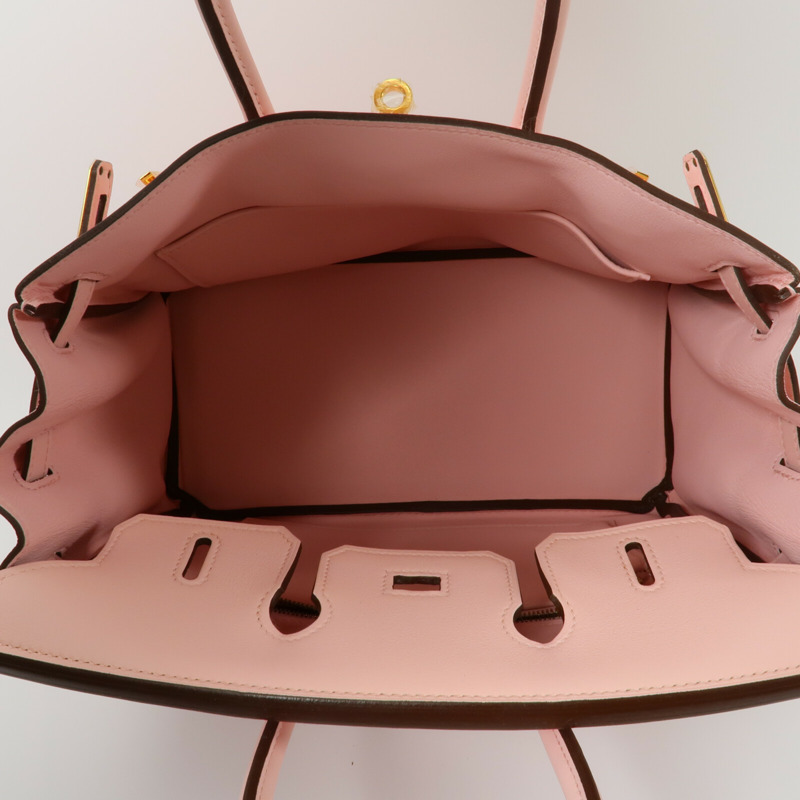 HERMES Swift皮革Birkin 25手挽袋Rose Sakura-4