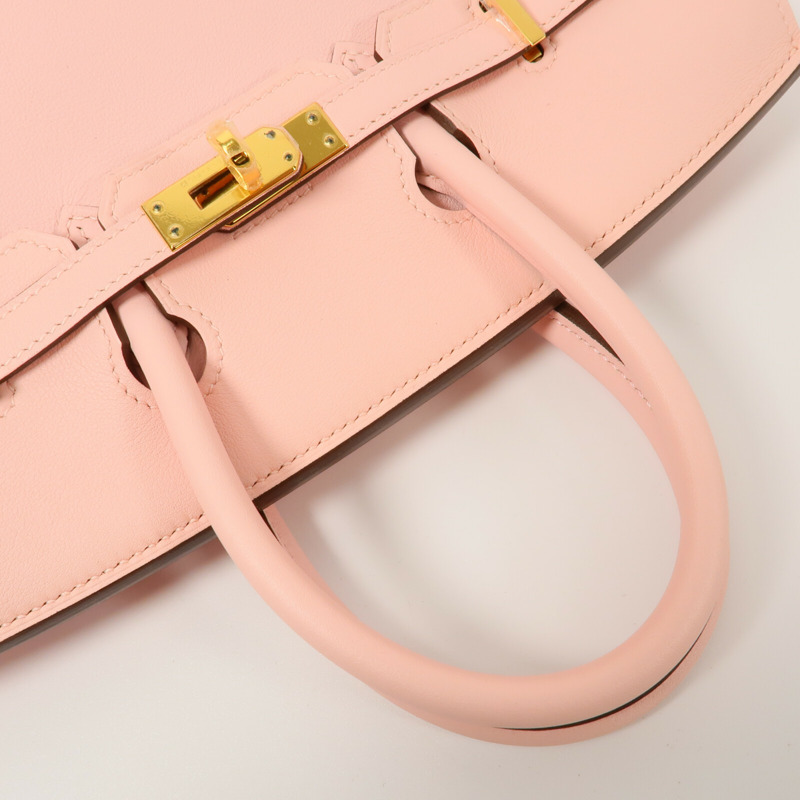 HERMES Swift皮革Birkin 25手挽袋Rose Sakura-8