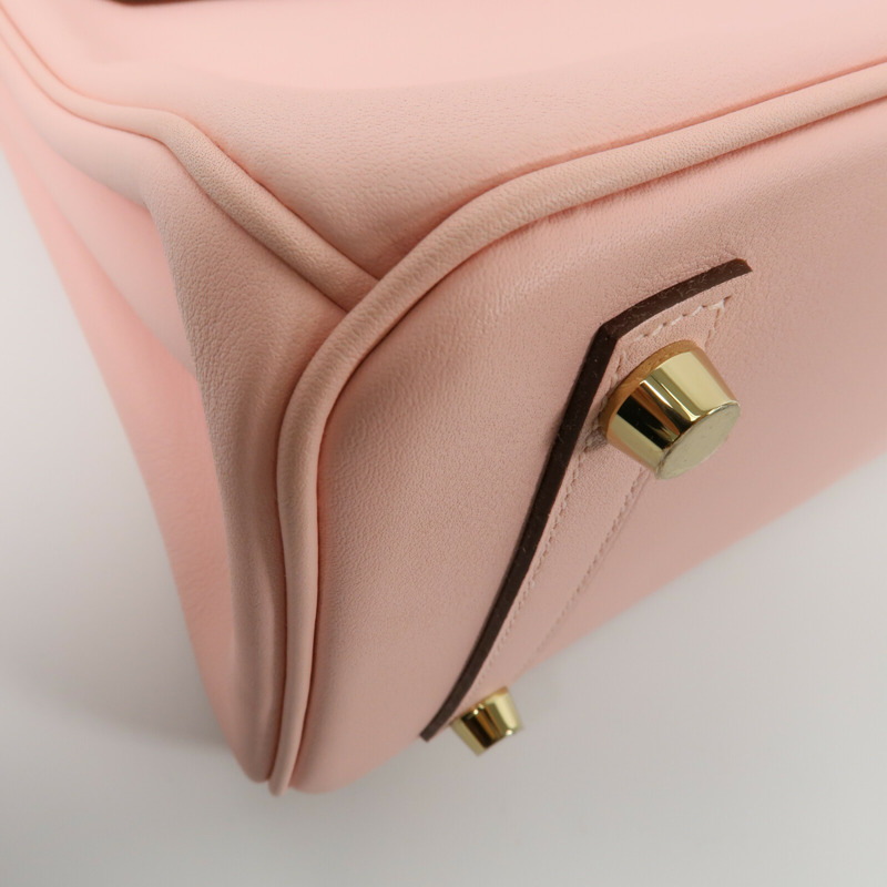 HERMES Swift皮革Birkin 25手挽袋Rose Sakura-11