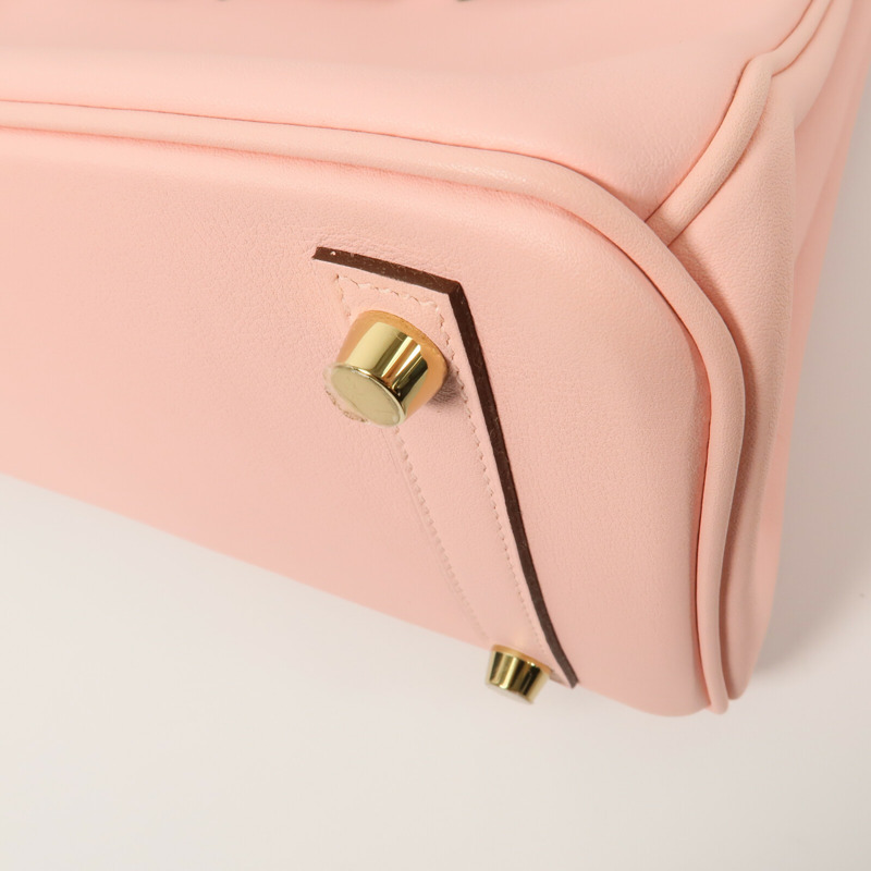 HERMES Swift皮革Birkin 25手挽袋Rose Sakura-12
