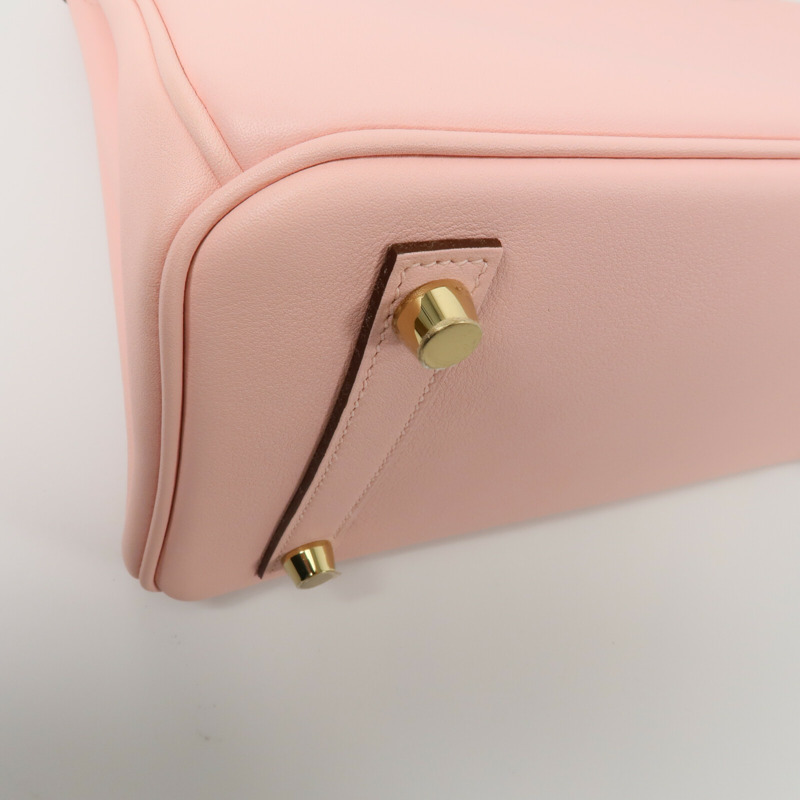 HERMES Swift皮革Birkin 25手挽袋Rose Sakura-13
