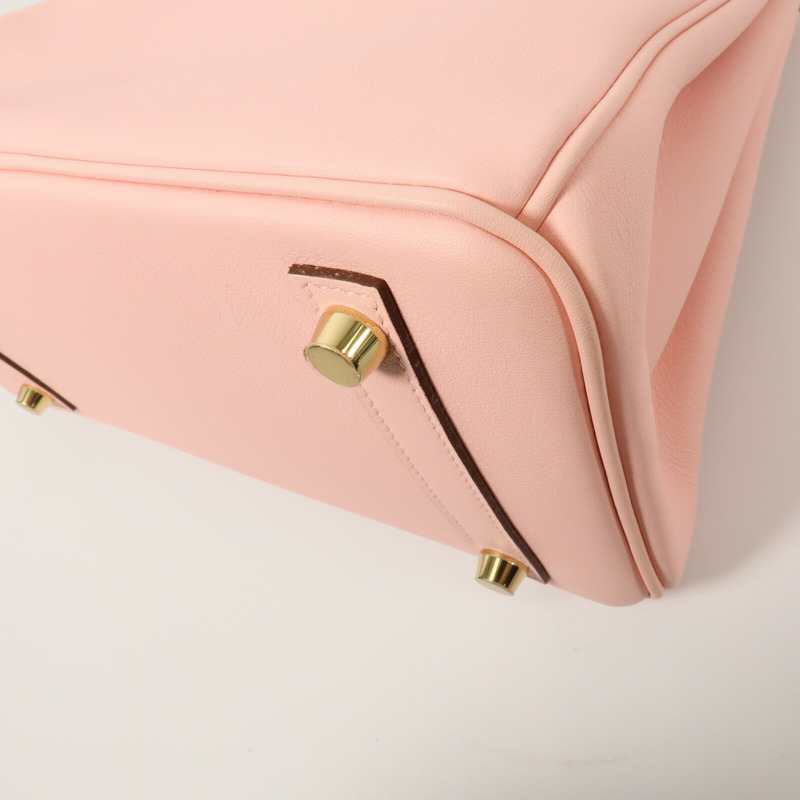 HERMES Swift皮革Birkin 25手挽袋Rose Sakura-14