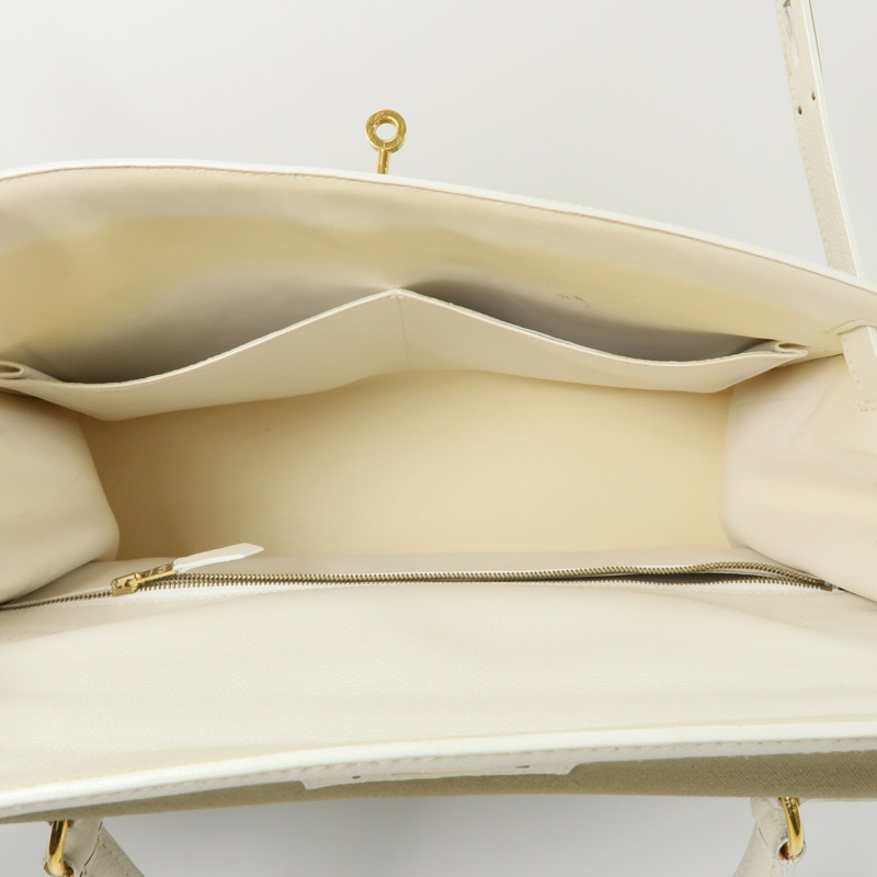 HERMES Toile H帆布Kelly 35手挽肩背兩用袋-4