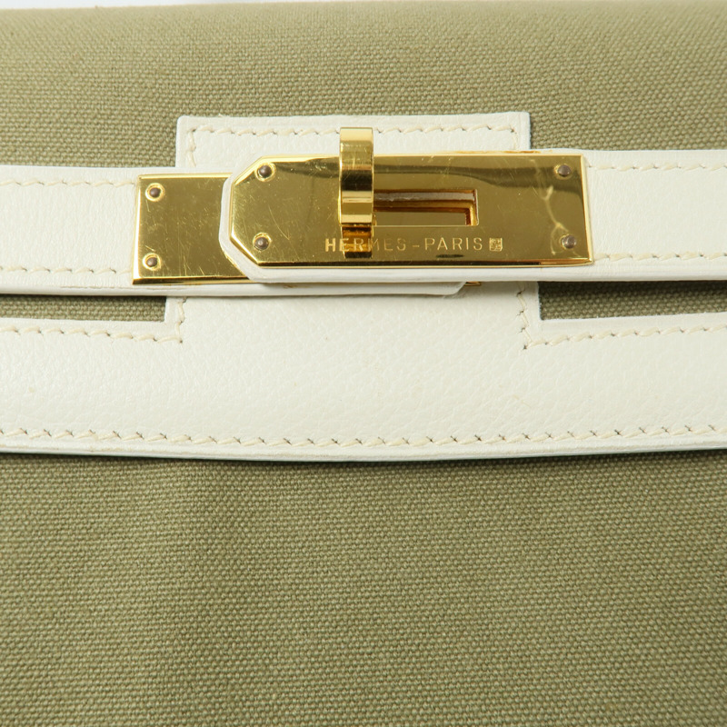 HERMES Toile H帆布Kelly 35手挽肩背兩用袋-6