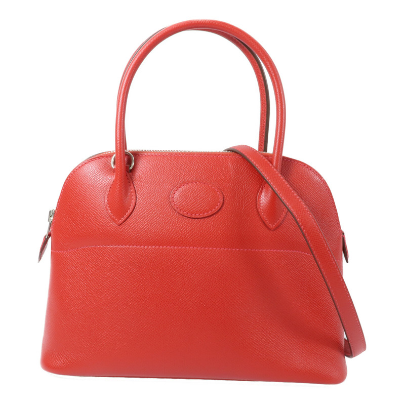 HERMES Epsom皮革Bolide 27手挽肩背兩用袋Rouge-1