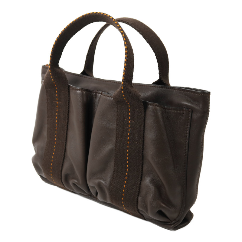 HERMES Derma皮革Caravan Horizontal PM手挽肩背兩用袋Brown-2