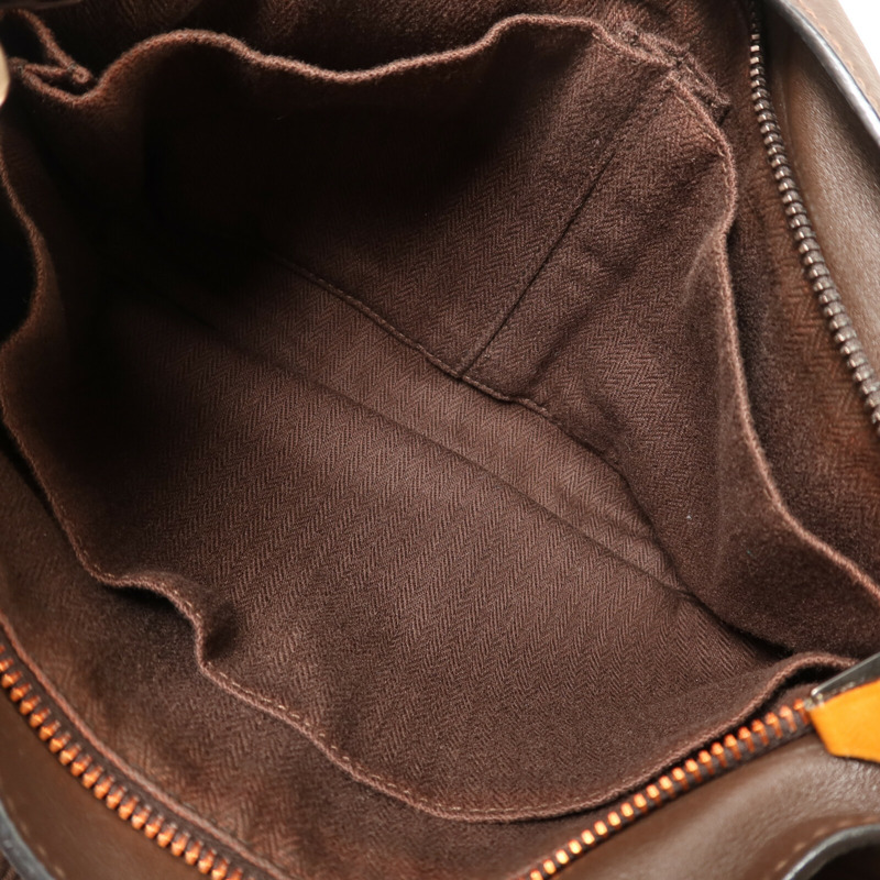 HERMES Derma皮革Caravan Horizontal PM手挽肩背兩用袋Brown-4