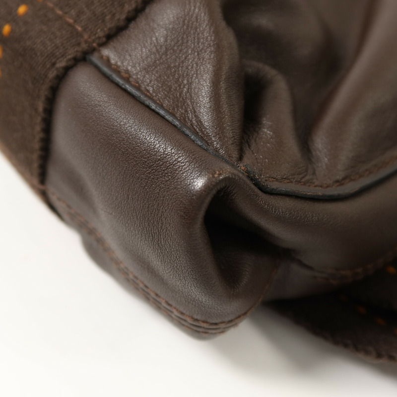 HERMES Derma皮革Caravan Horizontal PM手挽肩背兩用袋Brown-12