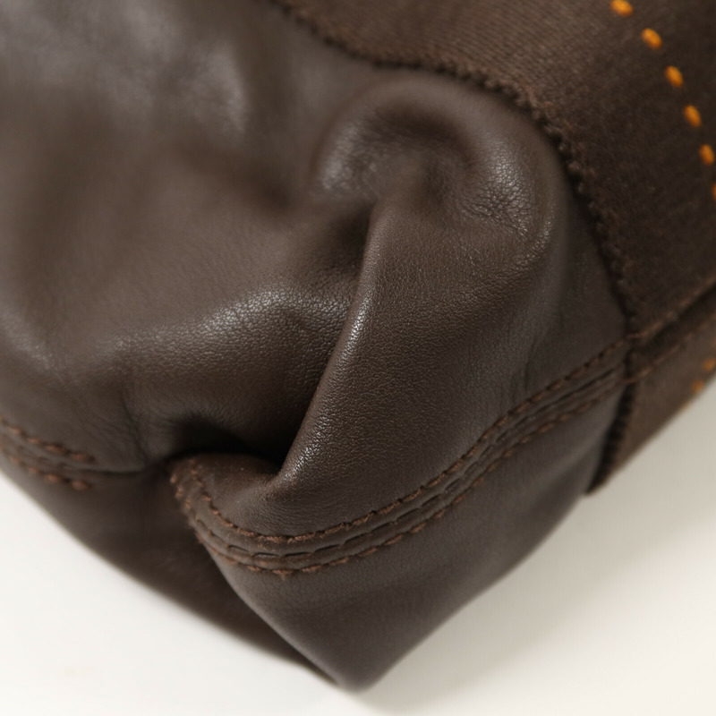 HERMES Derma皮革Caravan Horizontal PM手挽肩背兩用袋Brown-13