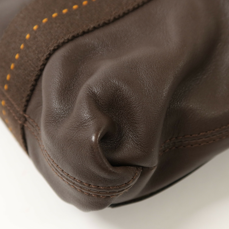 HERMES Derma皮革Caravan Horizontal PM手挽肩背兩用袋Brown-14