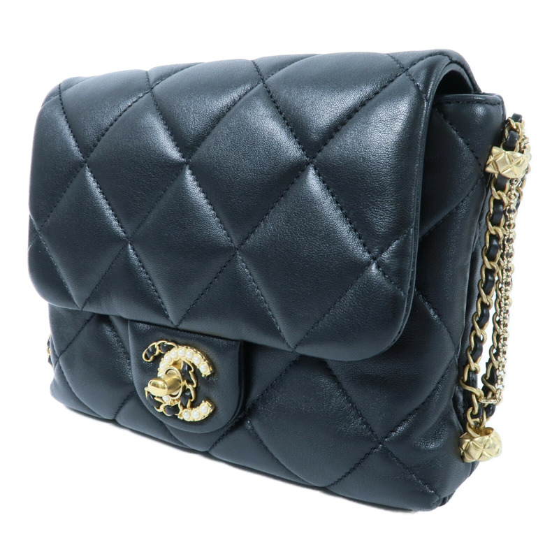 CHANEL 羊皮皮革Chain Shoulder鏈帶肩背袋-2