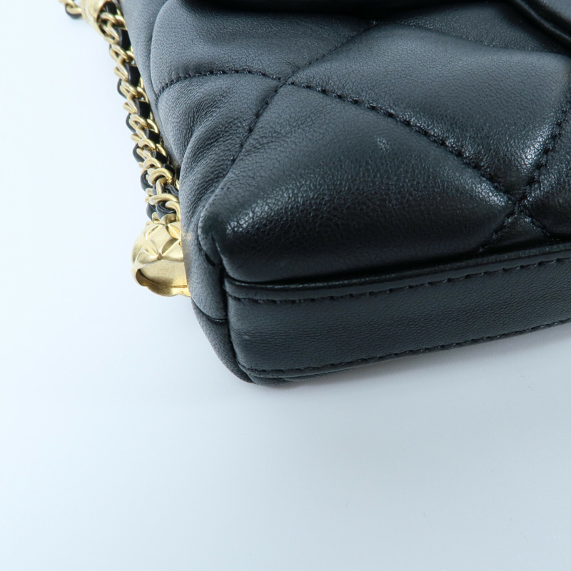 CHANEL 羊皮皮革Chain Shoulder鏈帶肩背袋-11