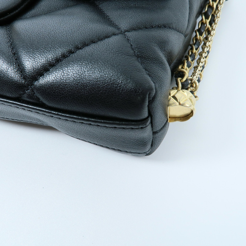 CHANEL 羊皮皮革Chain Shoulder鏈帶肩背袋-12