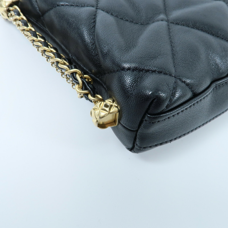 CHANEL 羊皮皮革Chain Shoulder鏈帶肩背袋-13