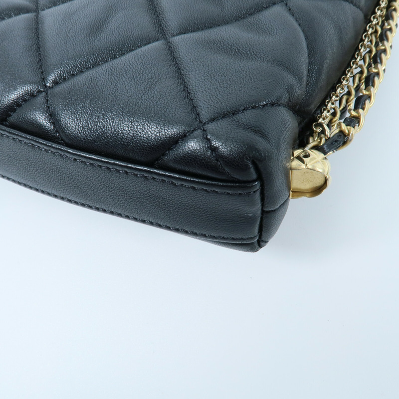 CHANEL 羊皮皮革Chain Shoulder鏈帶肩背袋-14