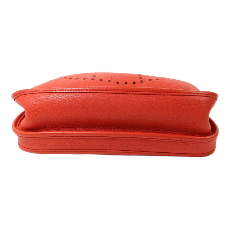 HERMES Clemence皮革Evelyne PM肩背袋Rouge Tomate-3