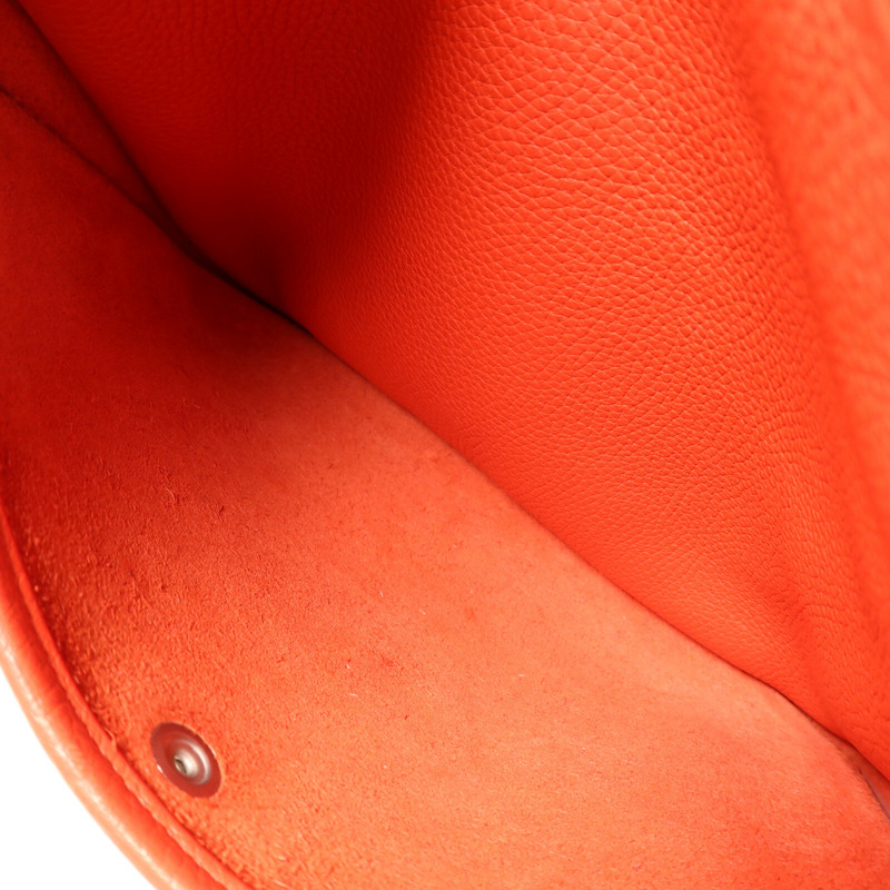 HERMES Clemence皮革Evelyne PM肩背袋Rouge Tomate-5