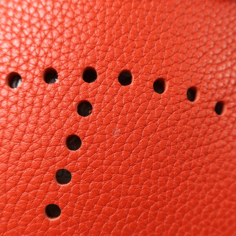 HERMES Clemence皮革Evelyne PM肩背袋Rouge Tomate-18