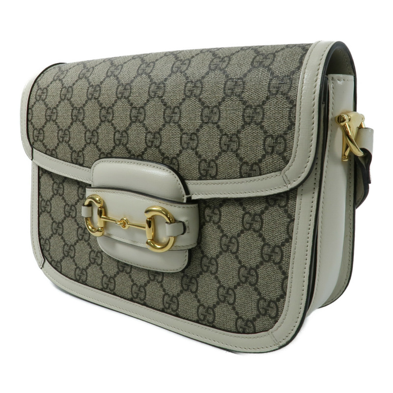 GUCCI 塗層帆布Horsebit 1955 Medium Shoulder Bag肩背袋-2