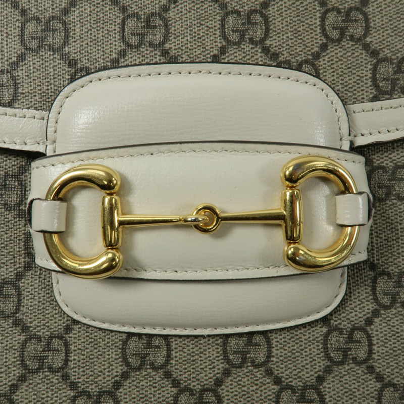 GUCCI 塗層帆布Horsebit 1955 Medium Shoulder Bag肩背袋-7