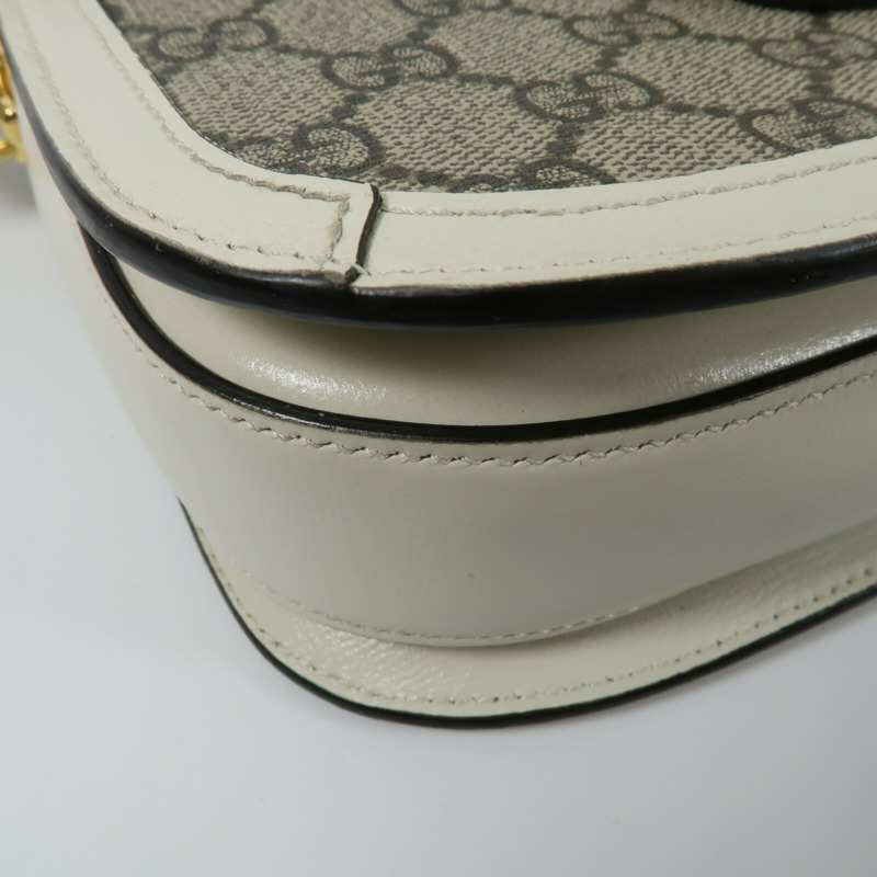 GUCCI 塗層帆布Horsebit 1955 Medium Shoulder Bag肩背袋-11