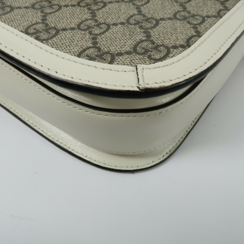 GUCCI 塗層帆布Horsebit 1955 Medium Shoulder Bag肩背袋-12