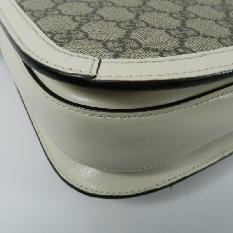 GUCCI 塗層帆布Horsebit 1955 Medium Shoulder Bag肩背袋-13