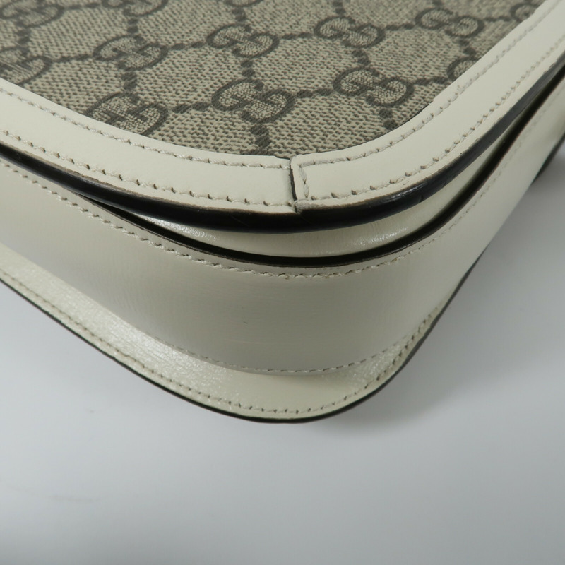 GUCCI 塗層帆布Horsebit 1955 Medium Shoulder Bag肩背袋-14