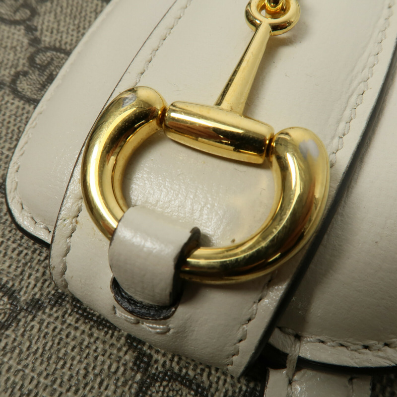 GUCCI 塗層帆布Horsebit 1955 Medium Shoulder Bag肩背袋-15