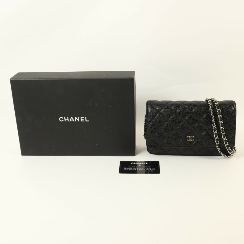 CHANEL 牛皮皮革WOC Wallet On Chain鏈帶肩背袋-10