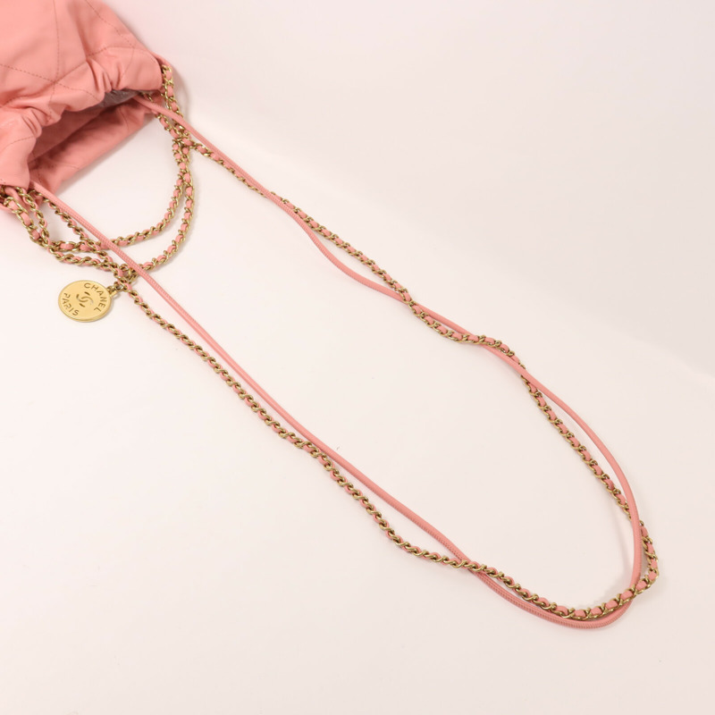 CHANEL 牛皮皮革Chanel 22 Mini鏈帶肩背袋-7