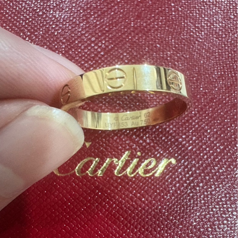 【專櫃全新品】 Cartier 卡地亞 LOVE系列戒指 （小型款）窄款 玫瑰金 62mm-2