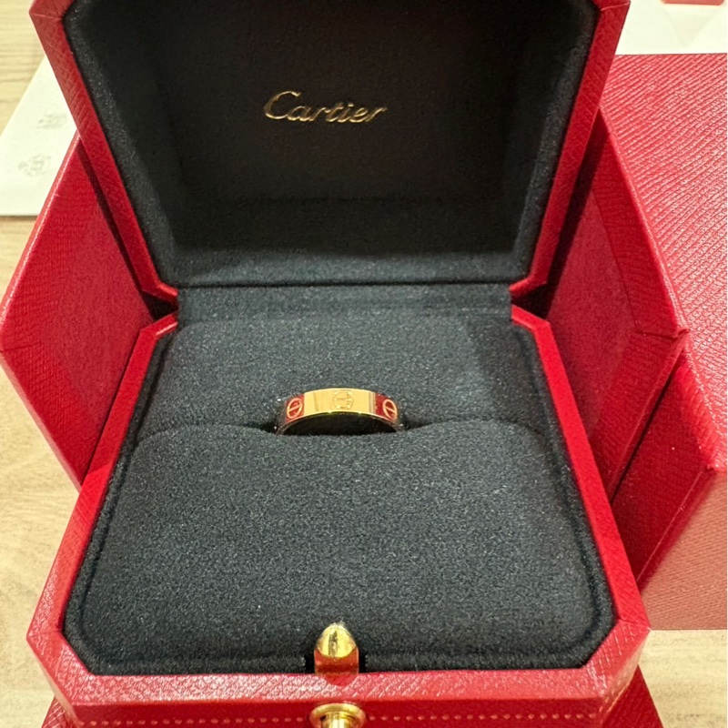 【專櫃全新品】Cartier 卡地亞 LOVE系列戒指 （小型款）窄款 玫瑰金 52mm-1