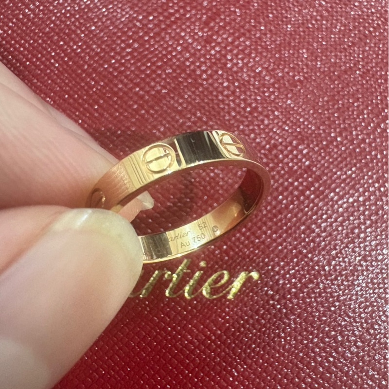 【專櫃全新品】Cartier 卡地亞 LOVE系列戒指 （小型款）窄款 玫瑰金 52mm-2