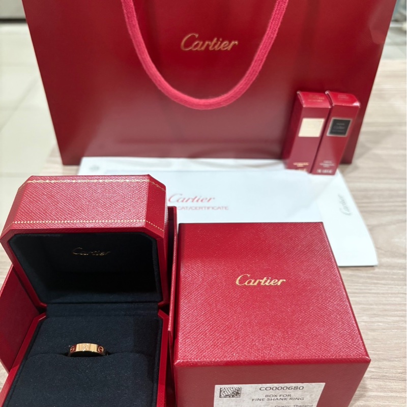 【專櫃全新品】Cartier 卡地亞 LOVE系列戒指 （小型款）窄款 玫瑰金 52mm-3