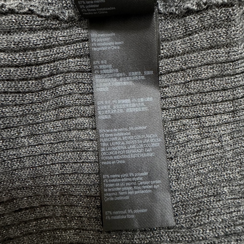 96）AllSaints 經典灰銀蔥 兩穿式不對稱羊毛混紡針織洋裝（Size: M）-11