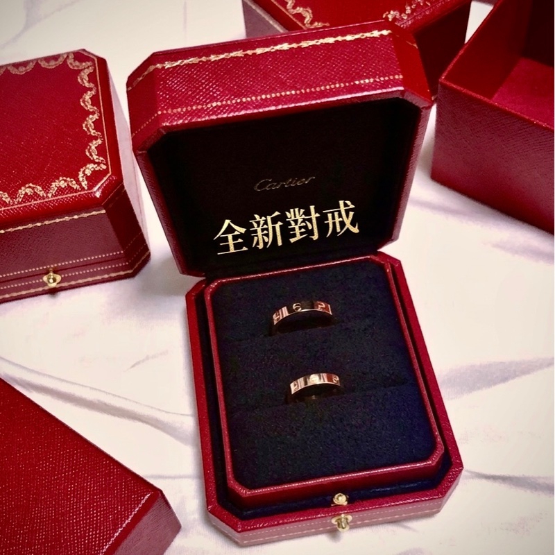 【專櫃全新品】Cartier 卡地亞 LOVE 窄款玫瑰金對戒 (52mm+62mm)-0