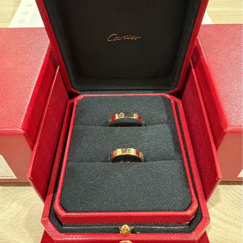 【專櫃全新品】Cartier 卡地亞 LOVE 窄款玫瑰金對戒 (52mm+62mm)-1