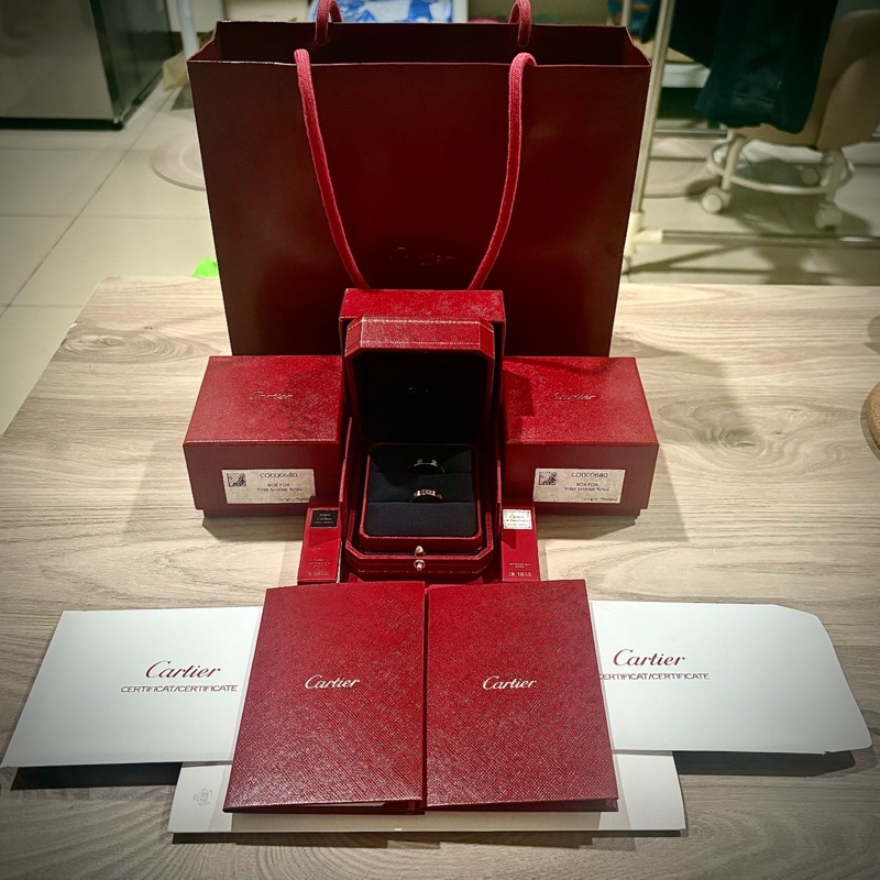【專櫃全新品】Cartier 卡地亞 LOVE 窄款玫瑰金對戒 (52mm+62mm)-4