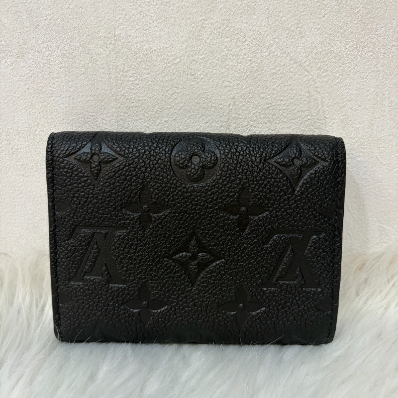 LV M64060 黑色荔枝皮 零錢包信用卡夾名片夾短夾錢包皮夾-1
