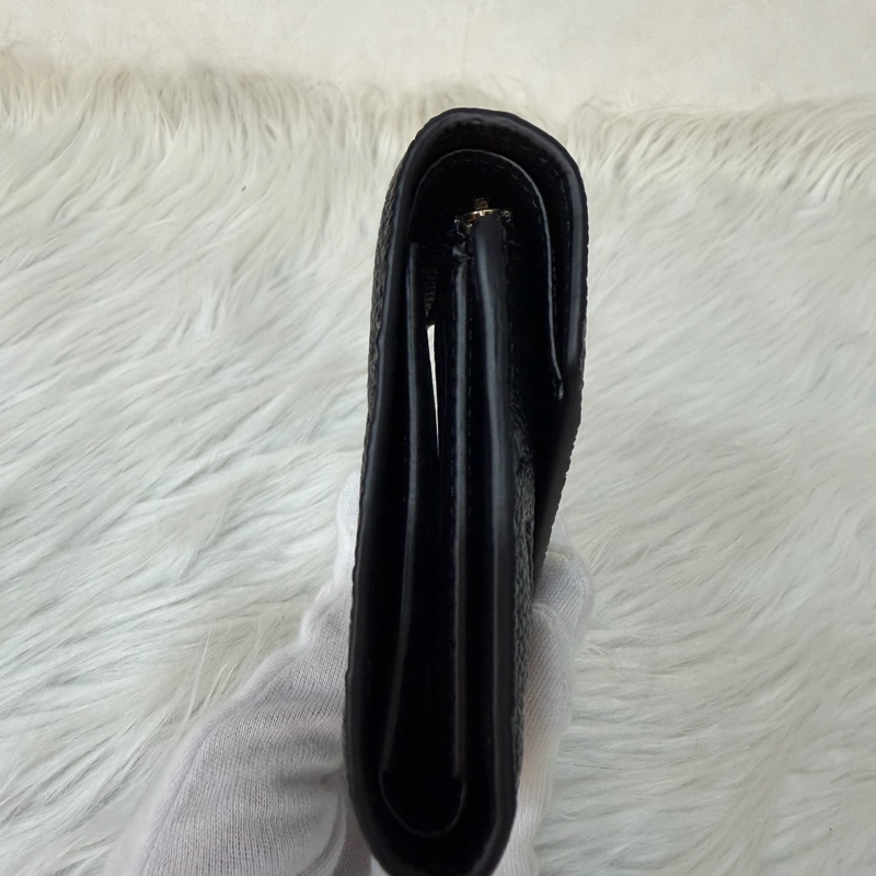 LV M64060 黑色荔枝皮 零錢包信用卡夾名片夾短夾錢包皮夾-2