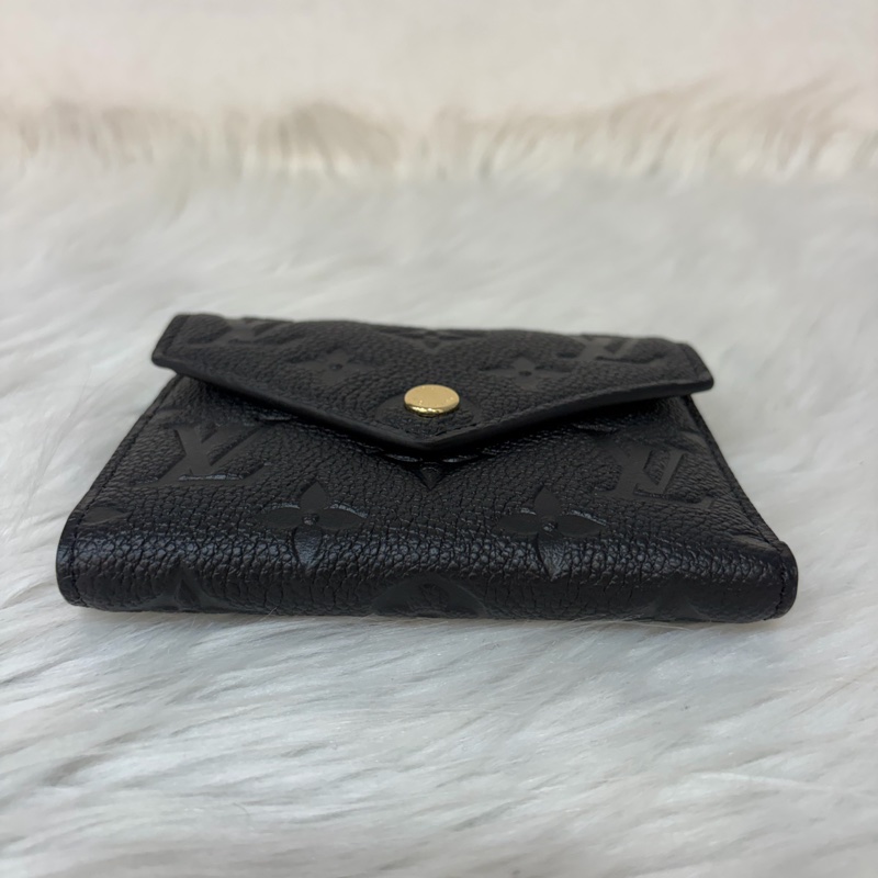 LV M64060 黑色荔枝皮 零錢包信用卡夾名片夾短夾錢包皮夾-4