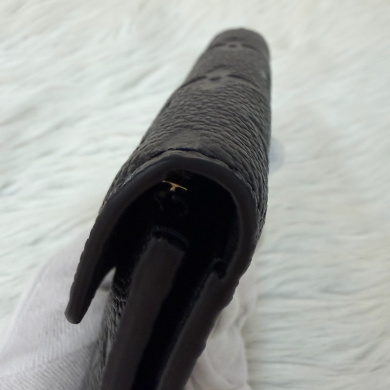 LV M64060 黑色荔枝皮 零錢包信用卡夾名片夾短夾錢包皮夾-17