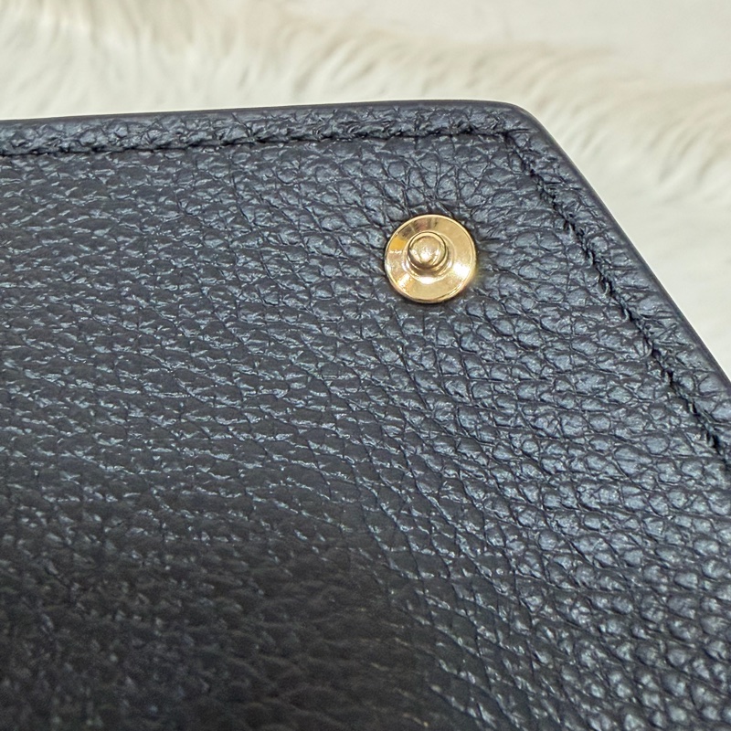 LV M64060 黑色荔枝皮 零錢包信用卡夾名片夾短夾錢包皮夾-20