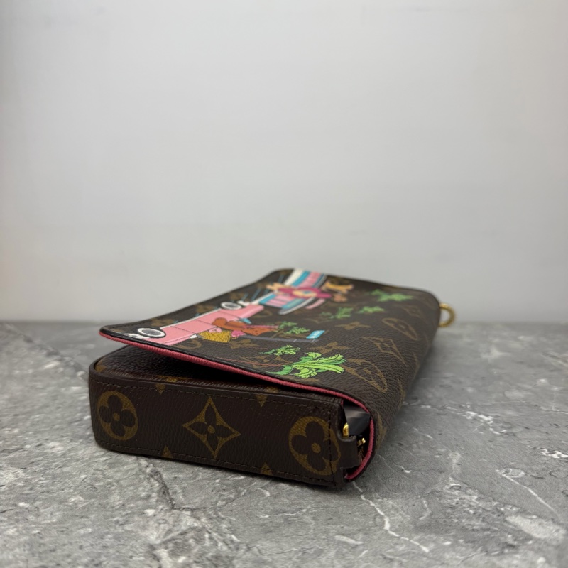 LV VIVIENNE老花限量小熊印花三合一鍊條包-2