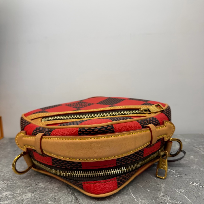 LV紅色棋盤格小方包/N40561/晶片-3