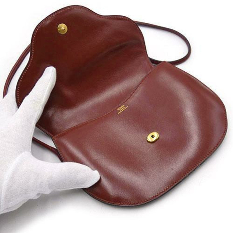 愛馬仕 (HERMES) Paula 單肩包 Box 小牛皮 Rouge H ○L 印記 女士-8