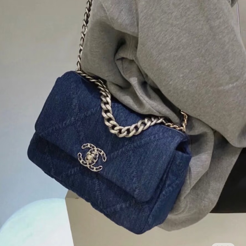🧿CHANEL香奈兒19bag丹寜牛仔鏈條包小號🧿-1