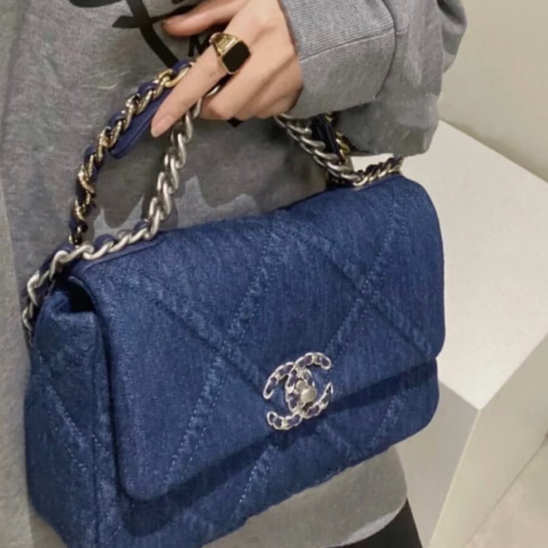 🧿CHANEL香奈兒19bag丹寜牛仔鏈條包小號🧿-8